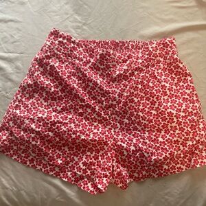 Floral Women's Shorts - Red and White